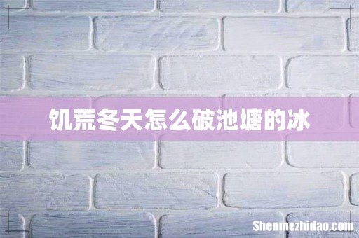 饥荒冬天怎么破池塘的冰
