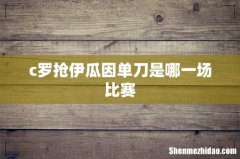 c罗抢伊瓜因单刀是哪一场比赛