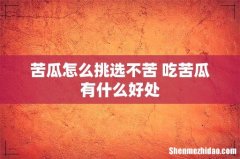 苦瓜怎么挑选不苦 吃苦瓜有什么好处
