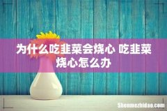 为什么吃韭菜会烧心 吃韭菜烧心怎么办