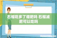 石榴吃多了增肥吗 石榴减肥可以吃吗