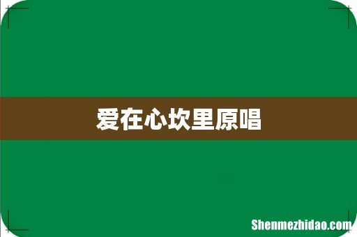 爱在心坎里原唱
