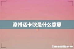 漳州话卡吹是什么意思