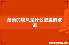 萧萧的晚风是什么歌里的歌词