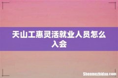 天山工惠灵活就业人员怎么入会