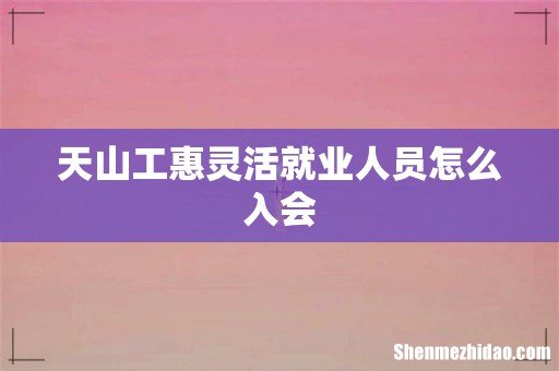 天山工惠灵活就业人员怎么入会