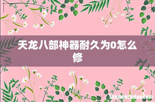 天龙八部神器耐久为0怎么修