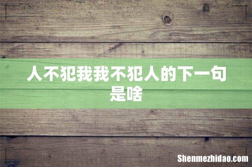 人不犯我我不犯人的下一句是啥