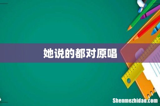 她说的都对原唱