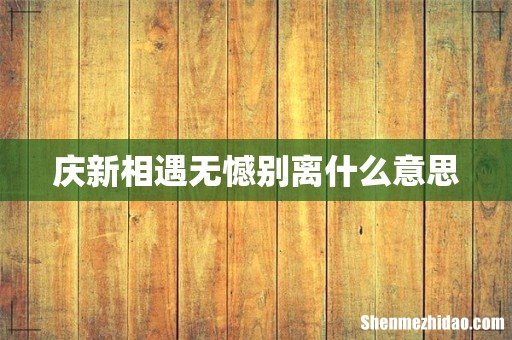 庆新相遇无憾别离什么意思