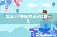 怎么评价明朝的王守仁的一生