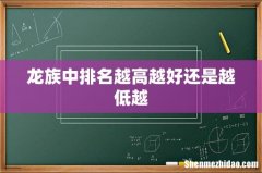 龙族中排名越高越好还是越低越