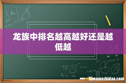 龙族中排名越高越好还是越低越