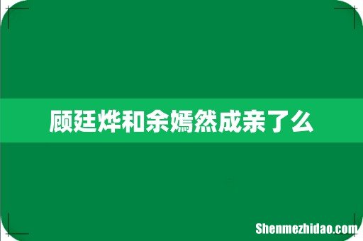 顾廷烨和余嫣然成亲了么