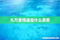 九万里悟道是什么意思