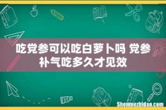 吃党参可以吃白萝卜吗 党参补气吃多久才见效