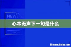 心本无声下一句是什么