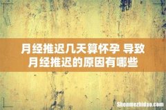 月经推迟几天算怀孕 导致月经推迟的原因有哪些