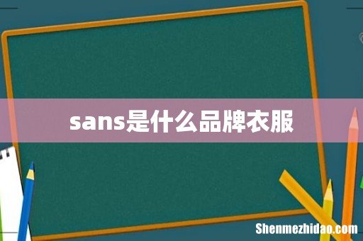 sans是什么品牌衣服