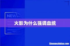 火影为什么强调血统