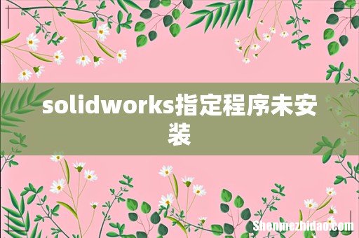 solidworks指定程序未安装