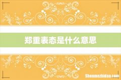 郑重表态是什么意思