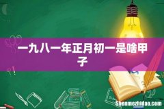 一九八一年正月初一是啥甲子