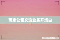 两家公司交流业务开场白