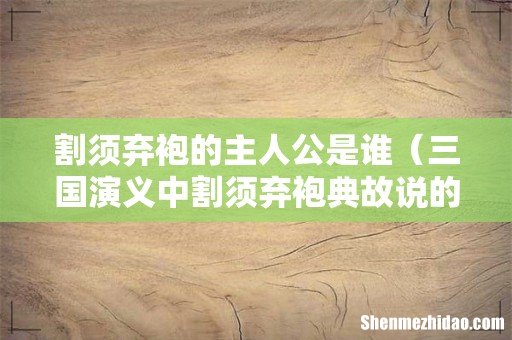 三国演义中割须弃袍典故说的是谁 割须弃袍的主人公是谁