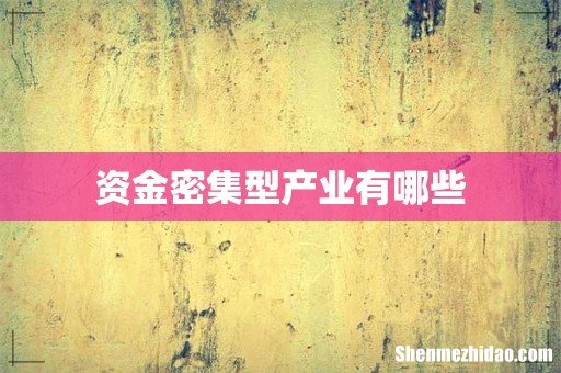 资金密集型产业有哪些