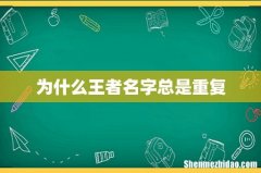 为什么王者名字总是重复
