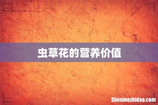 虫草花的营养价值
