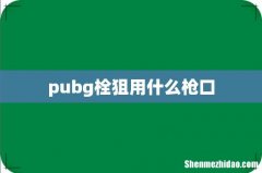 pubg栓狙用什么枪口
