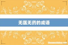 无医无药的成语