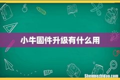 小牛固件升级有什么用