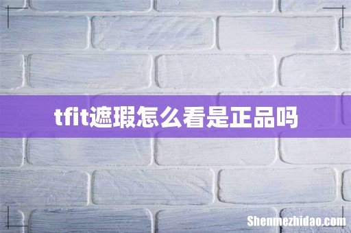 tfit遮瑕怎么看是正品吗