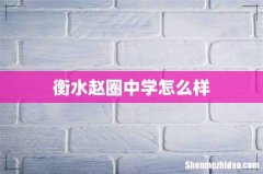衡水赵圈中学怎么样