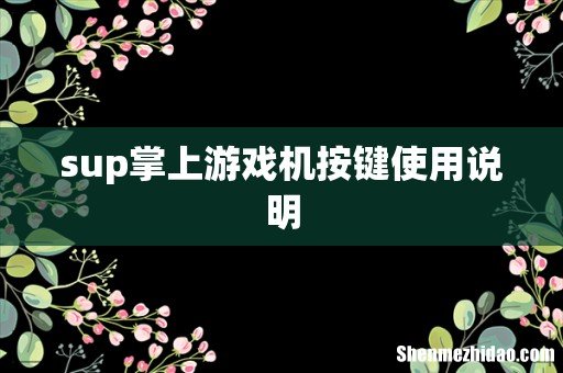 sup掌上游戏机按键使用说明