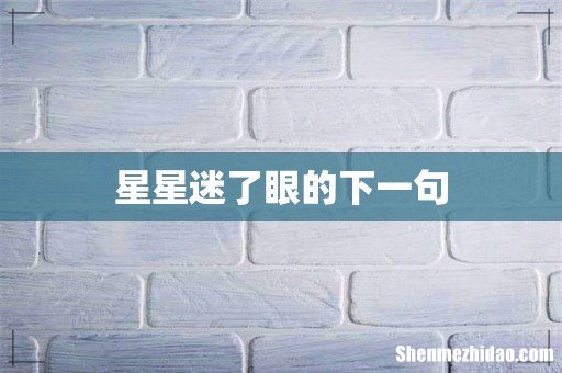 星星迷了眼的下一句