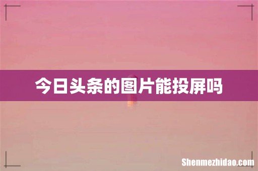 今日头条的图片能投屏吗