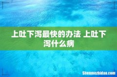 上吐下泻最快的办法 上吐下泻什么病