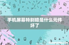 手机屏幕特别暗是什么元件坏了