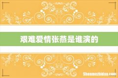 艰难爱情张燕是谁演的