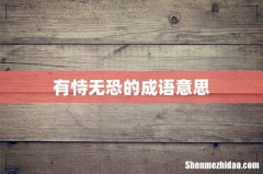 有恃无恐的成语意思