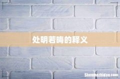 处明若晦的释义