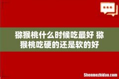 猕猴桃什么时候吃最好 猕猴桃吃硬的还是软的好