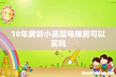 10年房龄小高层电梯房可以买吗