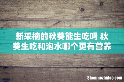新采摘的秋葵能生吃吗 秋葵生吃和泡水哪个更有营养