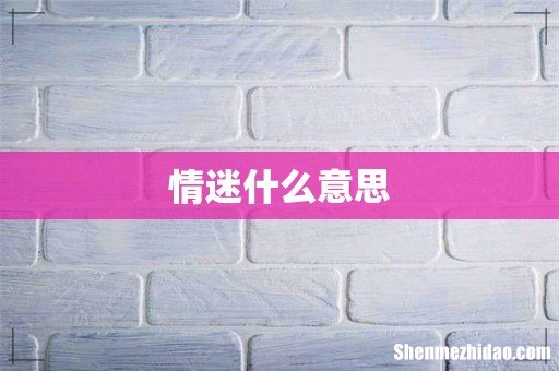 情迷什么意思