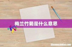 梅兰竹菊是什么意思